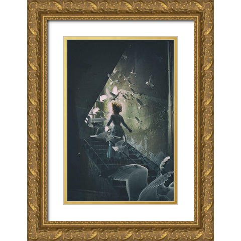 Do Gold Ornate Wood Framed Art Print with Double Matting by Cwikla, Ewa