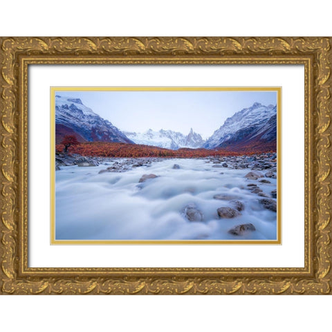 Flowing Dreams Gold Ornate Wood Framed Art Print with Double Matting by Fan, John