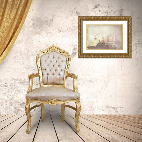 The Little Ballerina Gold Ornate Wood Framed Art Print with Double Matting by Devos, Delphine