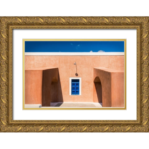 Santorini Gold Ornate Wood Framed Art Print with Double Matting by Popan, Adrian