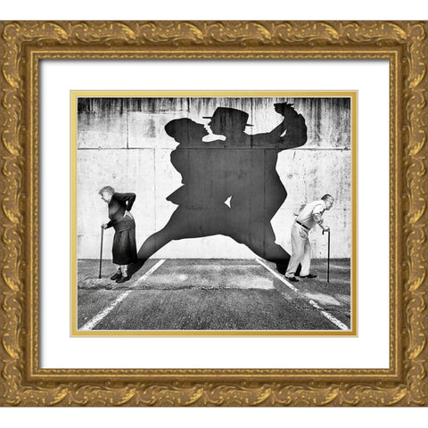 Inside Young Gold Ornate Wood Framed Art Print with Double Matting by Clothes, Pristine