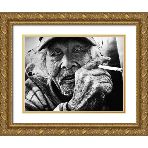 Untitled Gold Ornate Wood Framed Art Print with Double Matting by Suzuki, Tatsuo