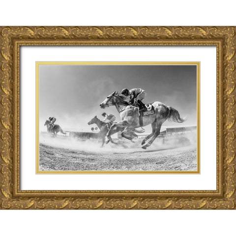 Birdsville Through The Dust Gold Ornate Wood Framed Art Print with Double Matting by Lee Chapman, Sharon