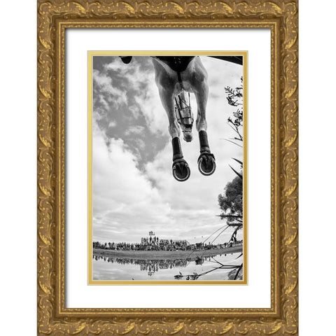 Equine Flight Gold Ornate Wood Framed Art Print with Double Matting by Lee Chapman, Sharon