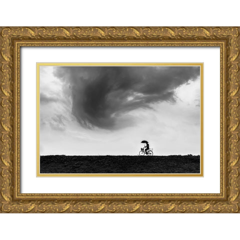 Stormbringer Gold Ornate Wood Framed Art Print with Double Matting by Hashimoto, Tetsuya