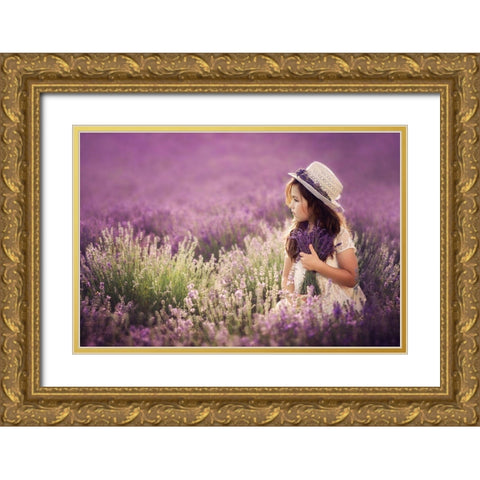 Lili Gold Ornate Wood Framed Art Print with Double Matting by Kvaltinova, Jana