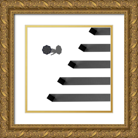 Shadows Gold Ornate Wood Framed Art Print with Double Matting by Bunjamin, Antonyus