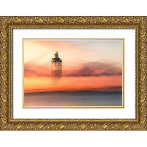 Lost At Sea Gold Ornate Wood Framed Art Print with Double Matting by Davidsson, Gustav