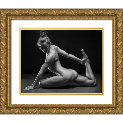Bodyscape Gold Ornate Wood Framed Art Print with Double Matting by Belovodchenko, Anton