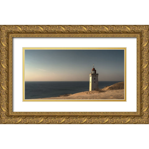 Mood At The Lighthouse Gold Ornate Wood Framed Art Print with Double Matting by Londal, Leif
