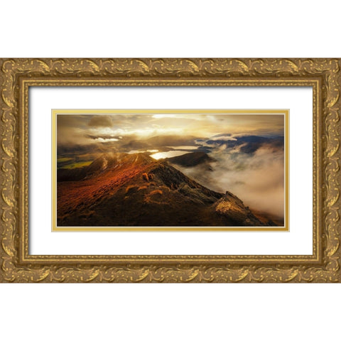 Roys Peak Gold Ornate Wood Framed Art Print with Double Matting by Zhang, Yan