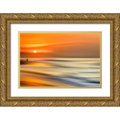 Beach Dream Gold Ornate Wood Framed Art Print with Double Matting by Green, Phil