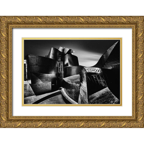 Futurama Gold Ornate Wood Framed Art Print with Double Matting by Denis