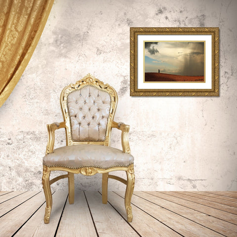 The Rain Comes Gold Ornate Wood Framed Art Print with Double Matting by Riha, Milan