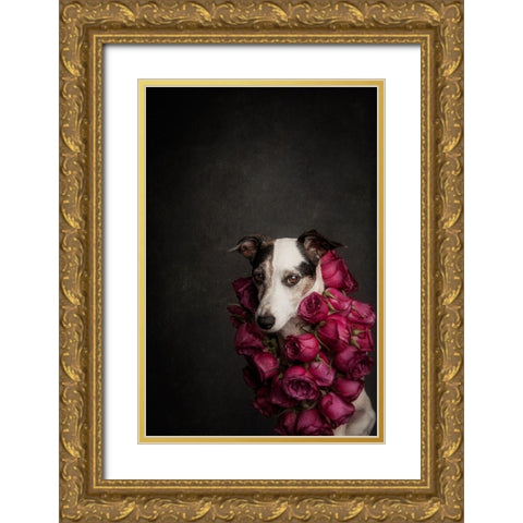 Rose Queen Ii Gold Ornate Wood Framed Art Print with Double Matting by Willers, Heike