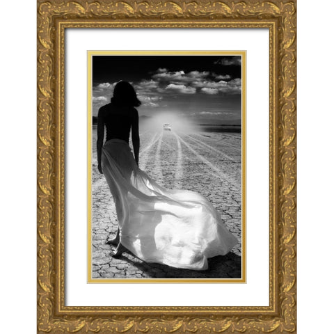 Left Behind Gold Ornate Wood Framed Art Print with Double Matting by Kim, Tina