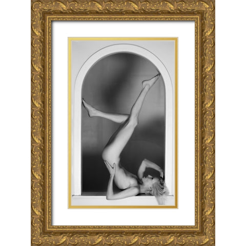 Framed Beauty 1 Gold Ornate Wood Framed Art Print with Double Matting by Dixon, Colin
