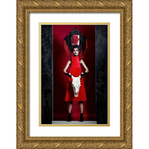 Russian Fashion 2 Gold Ornate Wood Framed Art Print with Double Matting by Smirnov, Sergei