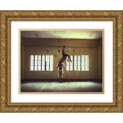 Chasm Gold Ornate Wood Framed Art Print with Double Matting by Tajonera Bio, CJ