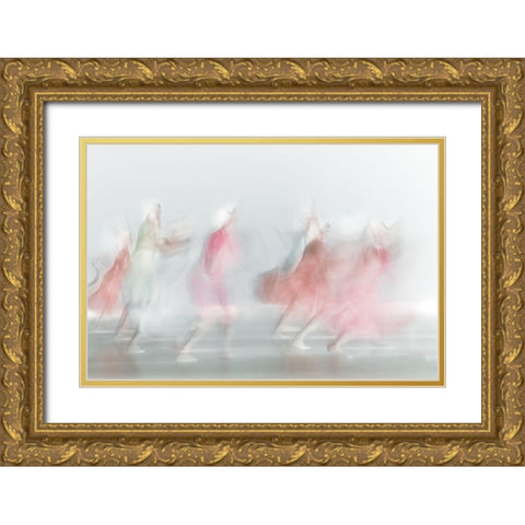 Red In Light Gold Ornate Wood Framed Art Print with Double Matting by Saremi, Ali