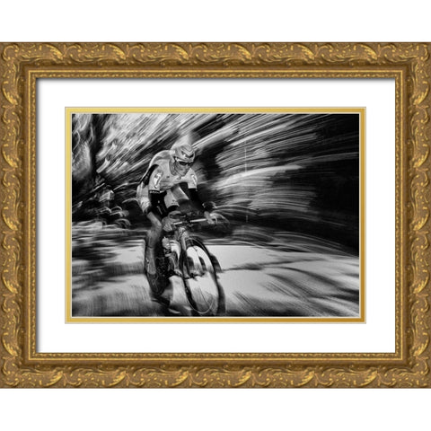Fireworks Gold Ornate Wood Framed Art Print with Double Matting by Urlings, Lou