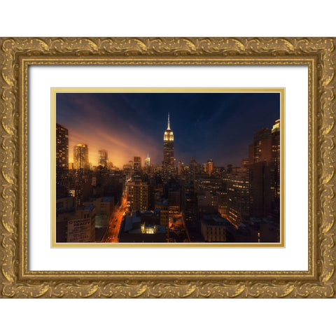 [++] Gold Ornate Wood Framed Art Print with Double Matting by Martin Castan, David