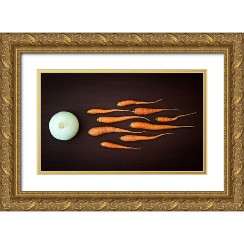 Vegetable Reproduction Gold Ornate Wood Framed Art Print with Double Matting by Smajic, Nermin