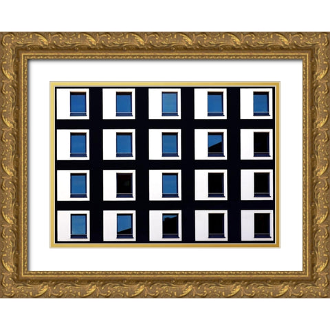 Black And Blue Gold Ornate Wood Framed Art Print with Double Matting by Hawerkamp, Hans-Wolfgang