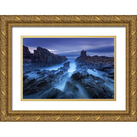 Bombo Gold Ornate Wood Framed Art Print with Double Matting by Zhu, Jingshu