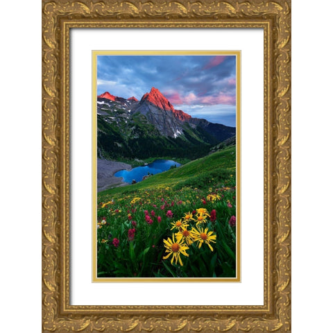 Colorful Colorado Gold Ornate Wood Framed Art Print with Double Matting by Xu, Mei