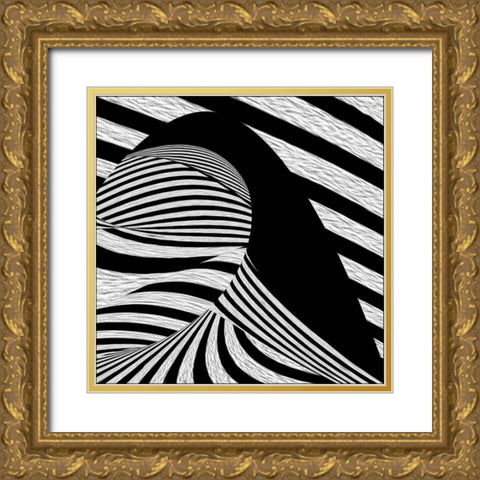 Black Wave Gold Ornate Wood Framed Art Print with Double Matting by Claes, Gilbert