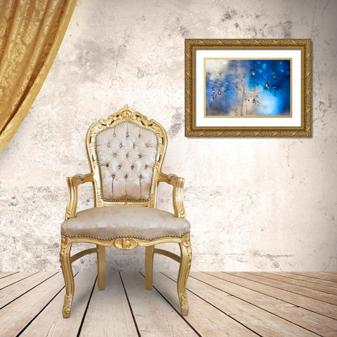 Blue Rain Gold Ornate Wood Framed Art Print with Double Matting by Westum, Heidi