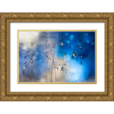 Blue Rain Gold Ornate Wood Framed Art Print with Double Matting by Westum, Heidi