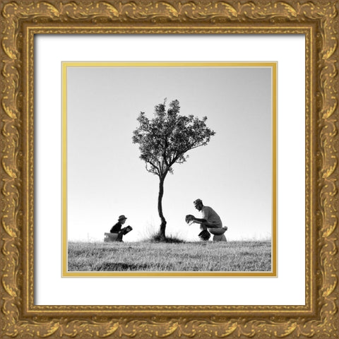 Inspiration Two Gold Ornate Wood Framed Art Print with Double Matting by Ferrara, Carlo