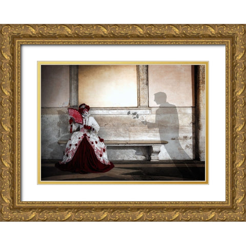 A Touch Of Romance Gold Ornate Wood Framed Art Print with Double Matting by Doyle, Renee