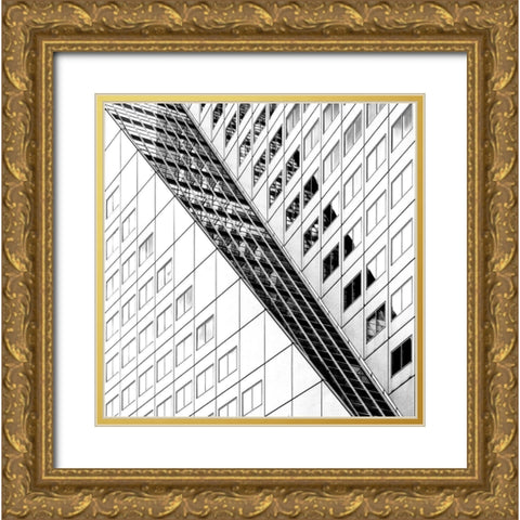 Divided. Gold Ornate Wood Framed Art Print with Double Matting by Verschelden, Harry