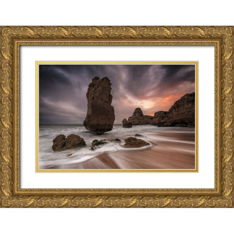 Totem Gold Ornate Wood Framed Art Print with Double Matting by Menendez Covelo, Ramon