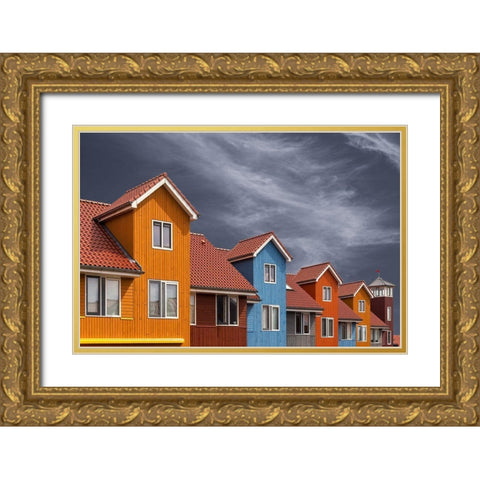 Reitdiep Gold Ornate Wood Framed Art Print with Double Matting by Luycx, Theo