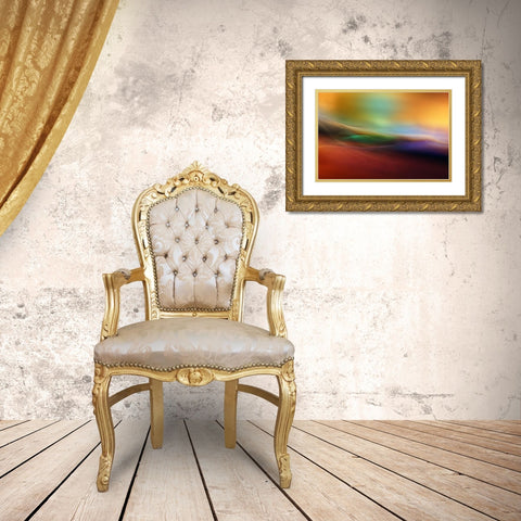 Watercolor Lines Gold Ornate Wood Framed Art Print with Double Matting by Westum, Heidi