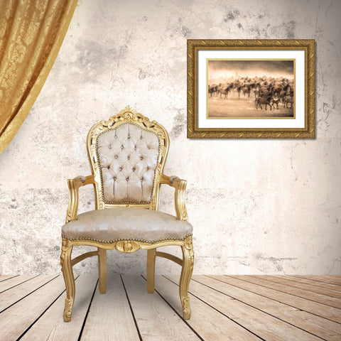Yilki Gold Ornate Wood Framed Art Print with Double Matting by Tuncel, Tunc