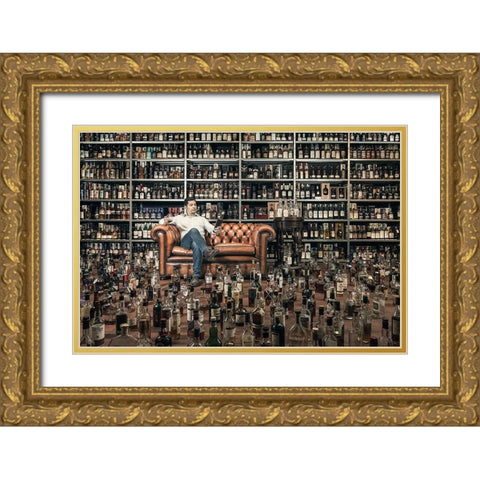 Raaandsup1;L-The Gluttonous Gold Ornate Wood Framed Art Print with Double Matting by Art, Fabi