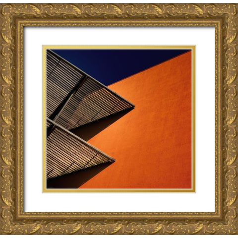 Lines And Shadows. Gold Ornate Wood Framed Art Print with Double Matting by Verschelden, Harry