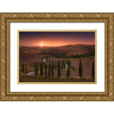 Tuscany Gold Ornate Wood Framed Art Print with Double Matting by Anton, Rostovskiy