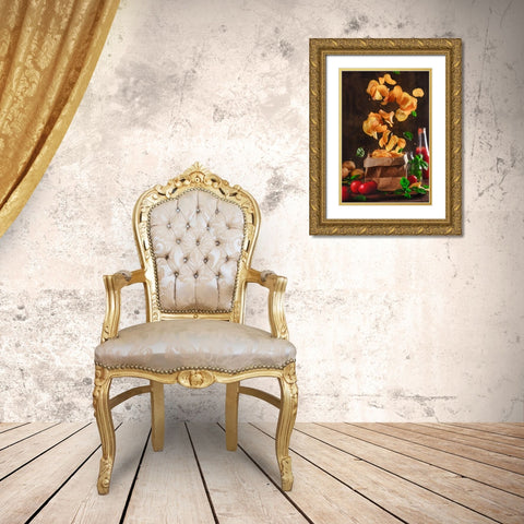 Comfort Food For Stormy Weather Gold Ornate Wood Framed Art Print with Double Matting by Belenko, Dina