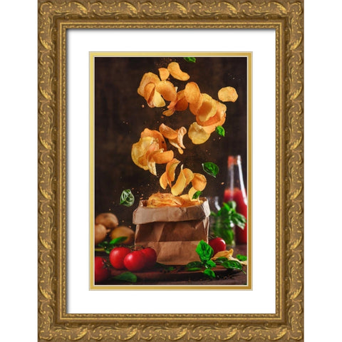 Comfort Food For Stormy Weather Gold Ornate Wood Framed Art Print with Double Matting by Belenko, Dina