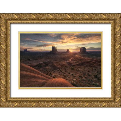 The Landscape Of My Dreams Gold Ornate Wood Framed Art Print with Double Matting by Carozzi, Fiorenzo