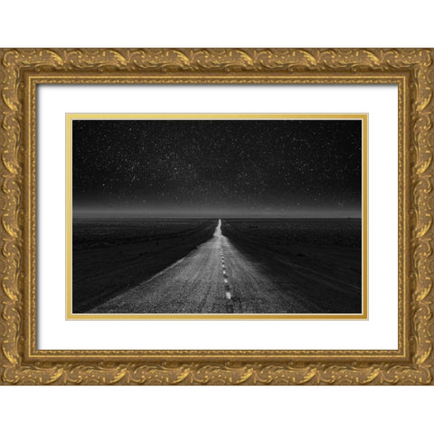 The Dark Eternal Night Gold Ornate Wood Framed Art Print with Double Matting by Azimaie, Asef