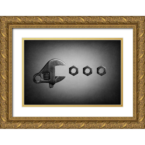 Pacman Gold Ornate Wood Framed Art Print with Double Matting by Ivanova, Victoria