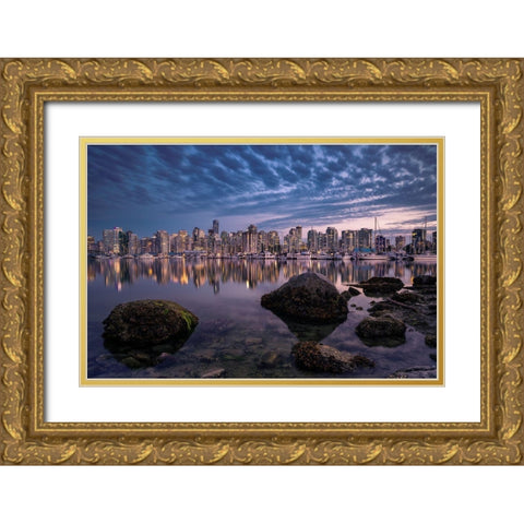 A Glowing Pearl Gold Ornate Wood Framed Art Print with Double Matting by Agazzi, Andreas