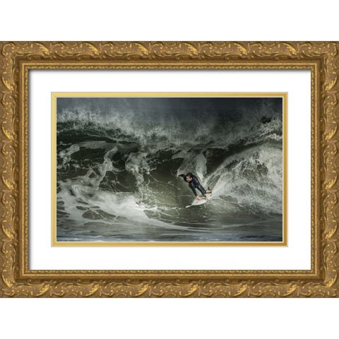 Seeking Some Shade... Gold Ornate Wood Framed Art Print with Double Matting by Verbiest, Eric